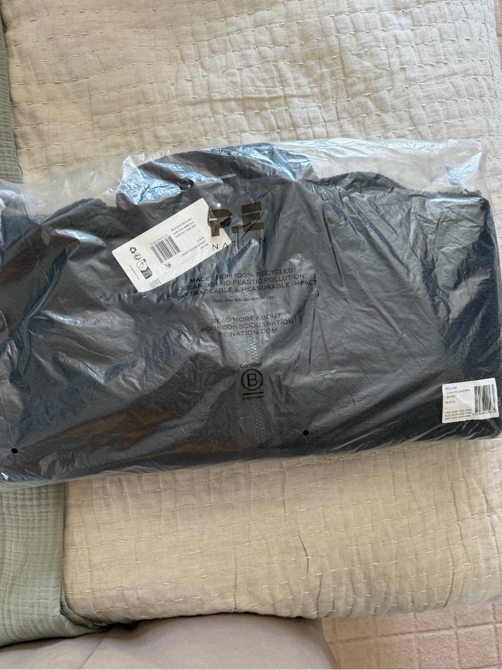 P.E Nation Lennon Sherpa Jacket In Black won’t leave up on posh long sz large - Picture 9 of 9